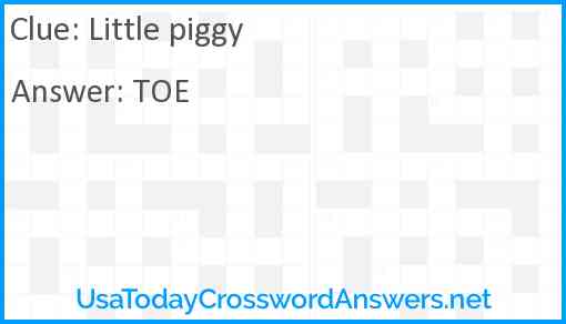 Little piggy Answer