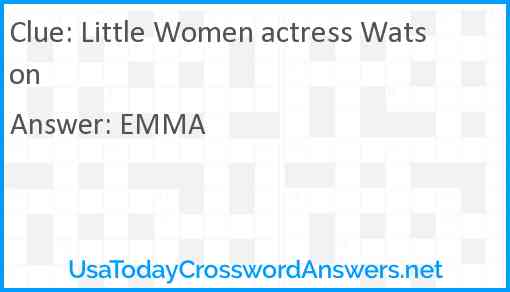 Little Women actress Watson Answer