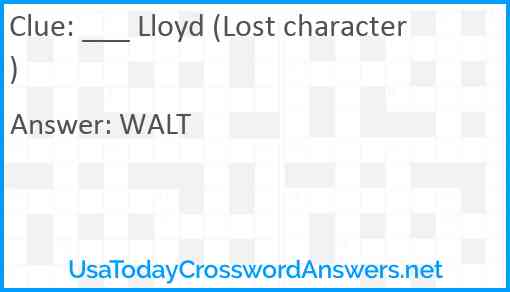 ___ Lloyd (Lost character) Answer