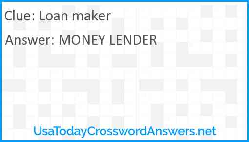 Loan maker Answer