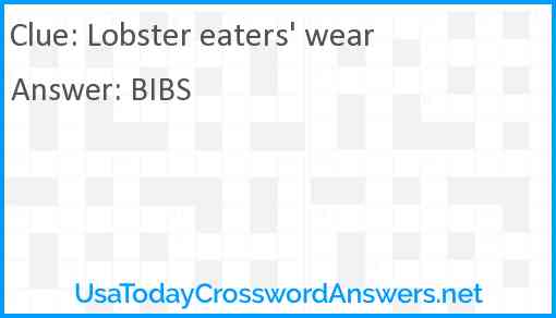 Lobster eaters' wear Answer