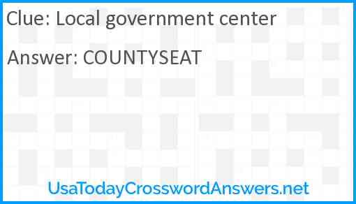Local government center Answer