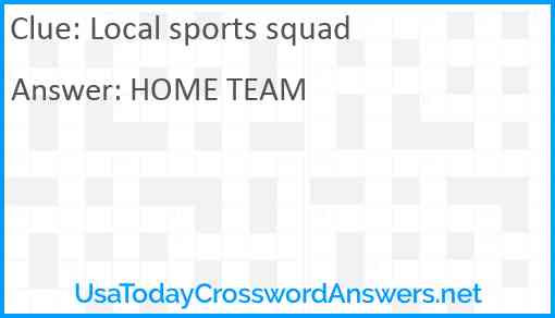 Local sports squad Answer