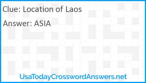 Location of Laos Answer