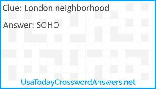 London neighborhood Answer