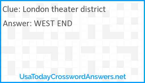 London theater district Answer