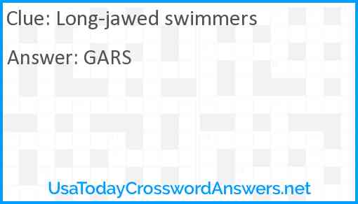 Long-jawed swimmers Answer