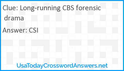 Long-running CBS forensic drama Answer