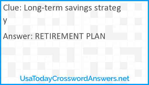 Long-term savings strategy Answer