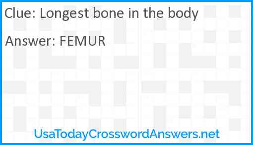 Longest bone in the body Answer