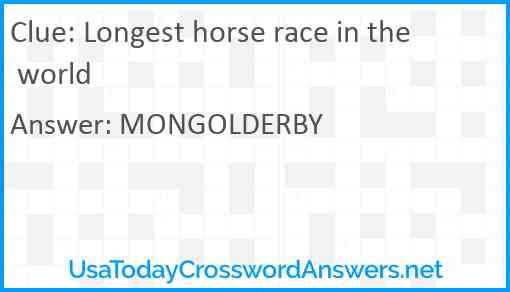 Longest horse race in the world Answer