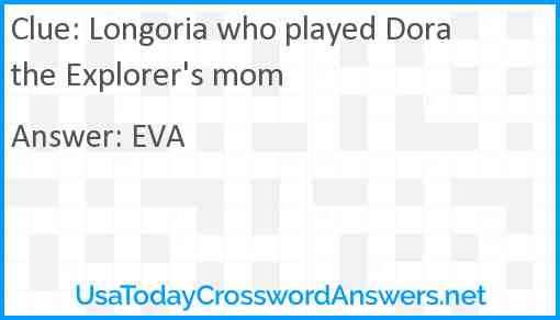 Longoria who played Dora the Explorer's mom Answer