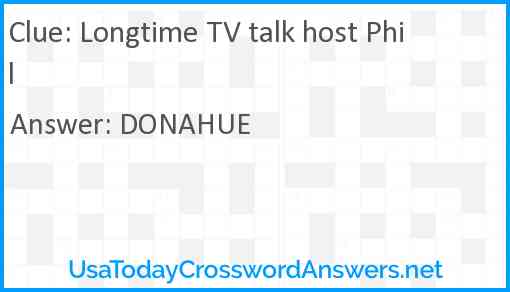 Longtime TV talk host Phil Answer