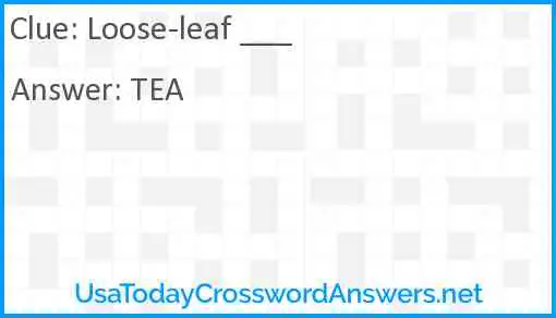 Loose-leaf ___ Answer