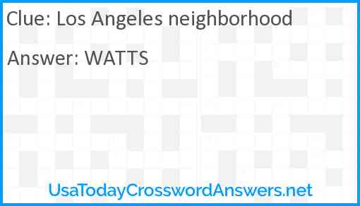 Los Angeles neighborhood Answer