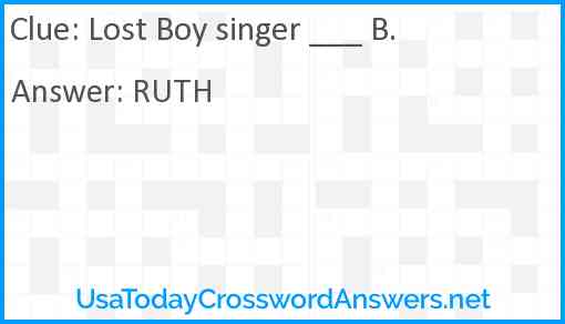 Lost Boy singer ___ B. Answer
