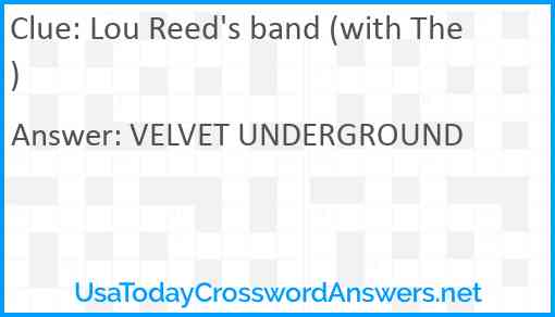 Lou Reed's band (with The) Answer