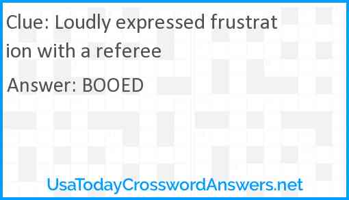 Loudly expressed frustration with a referee Answer