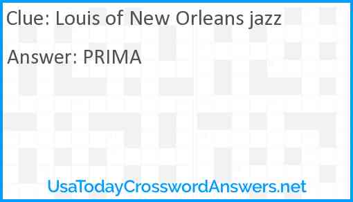 Louis of New Orleans jazz Answer