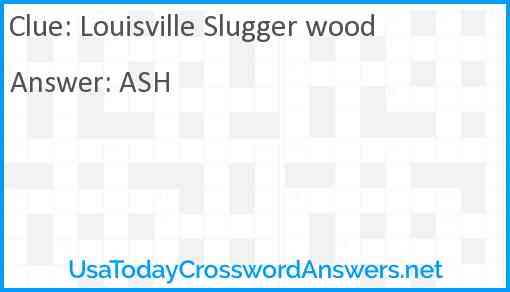 Louisville Slugger wood Answer