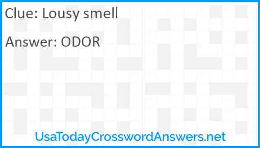 Lousy smell Answer