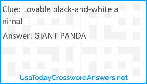 Lovable black-and-white animal Answer