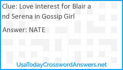 Love interest for Blair and Serena in Gossip Girl Answer