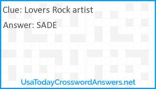 Lovers Rock artist Answer