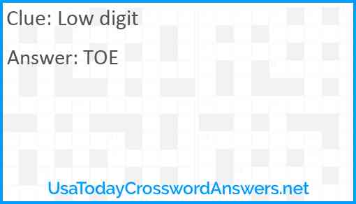 Low digit Answer