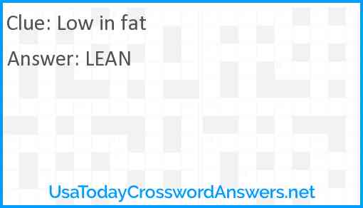 Low in fat Answer