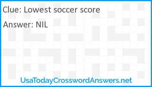 Lowest soccer score Answer