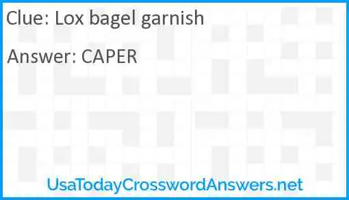 Lox bagel garnish Answer