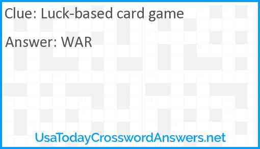 Luck-based card game Answer