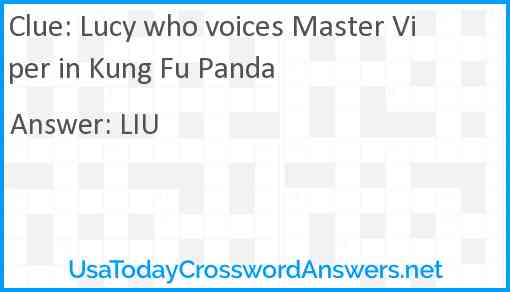 Lucy who voices Master Viper in Kung Fu Panda Answer