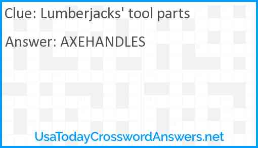 Lumberjacks' tool parts Answer