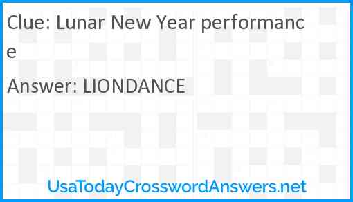 Lunar New Year performance Answer