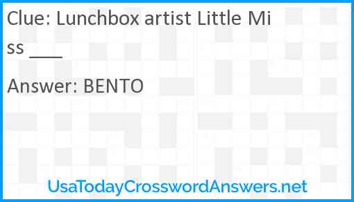 Lunchbox artist Little Miss ___ Answer