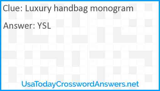 Luxury handbag monogram Answer