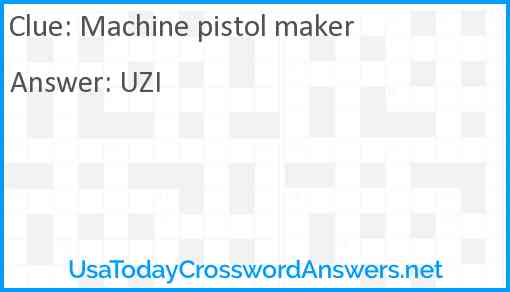 Machine pistol maker Answer