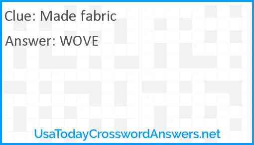 Made fabric Answer