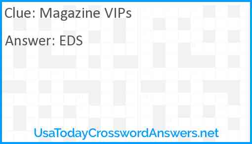 Magazine VIPs Answer