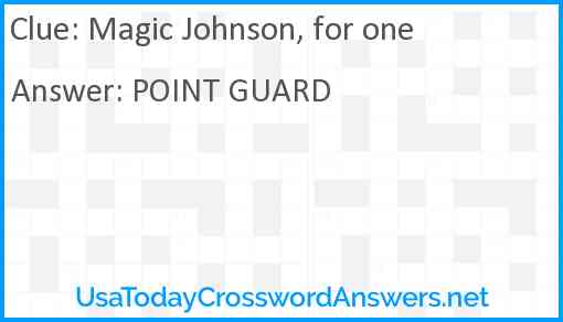 Magic Johnson, for one Answer