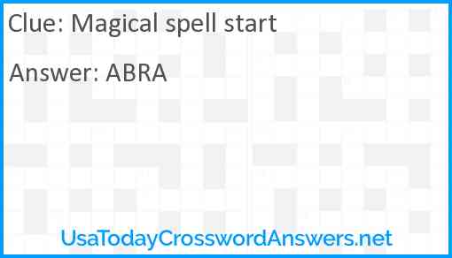 Magical spell start Answer