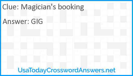 Magician's booking Answer
