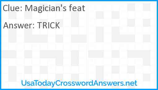 Magician's feat Answer
