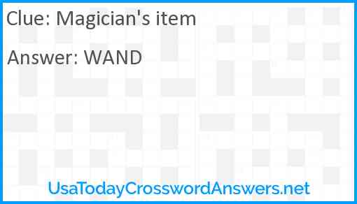 Magician's item Answer