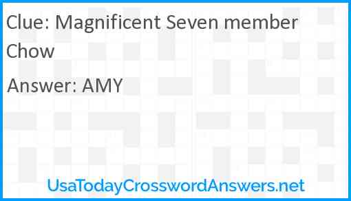 Magnificent Seven member Chow Answer