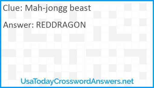 Mah-jongg beast Answer