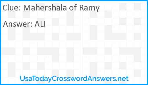 Mahershala of Ramy Answer