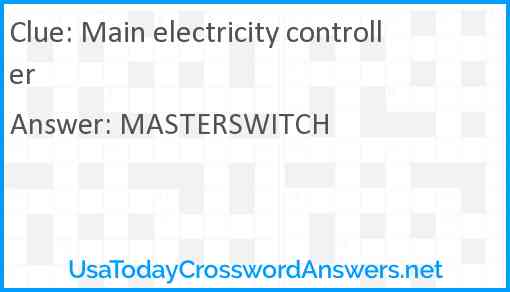 Main electricity controller Answer